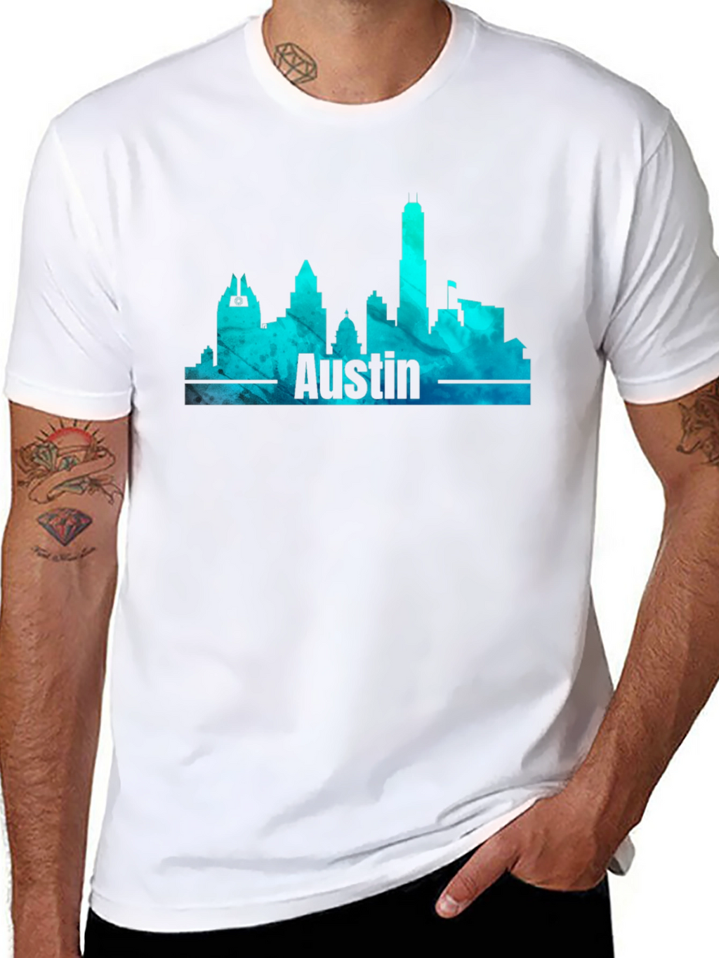 Austin Skyline Mens Graphic T-Shirt