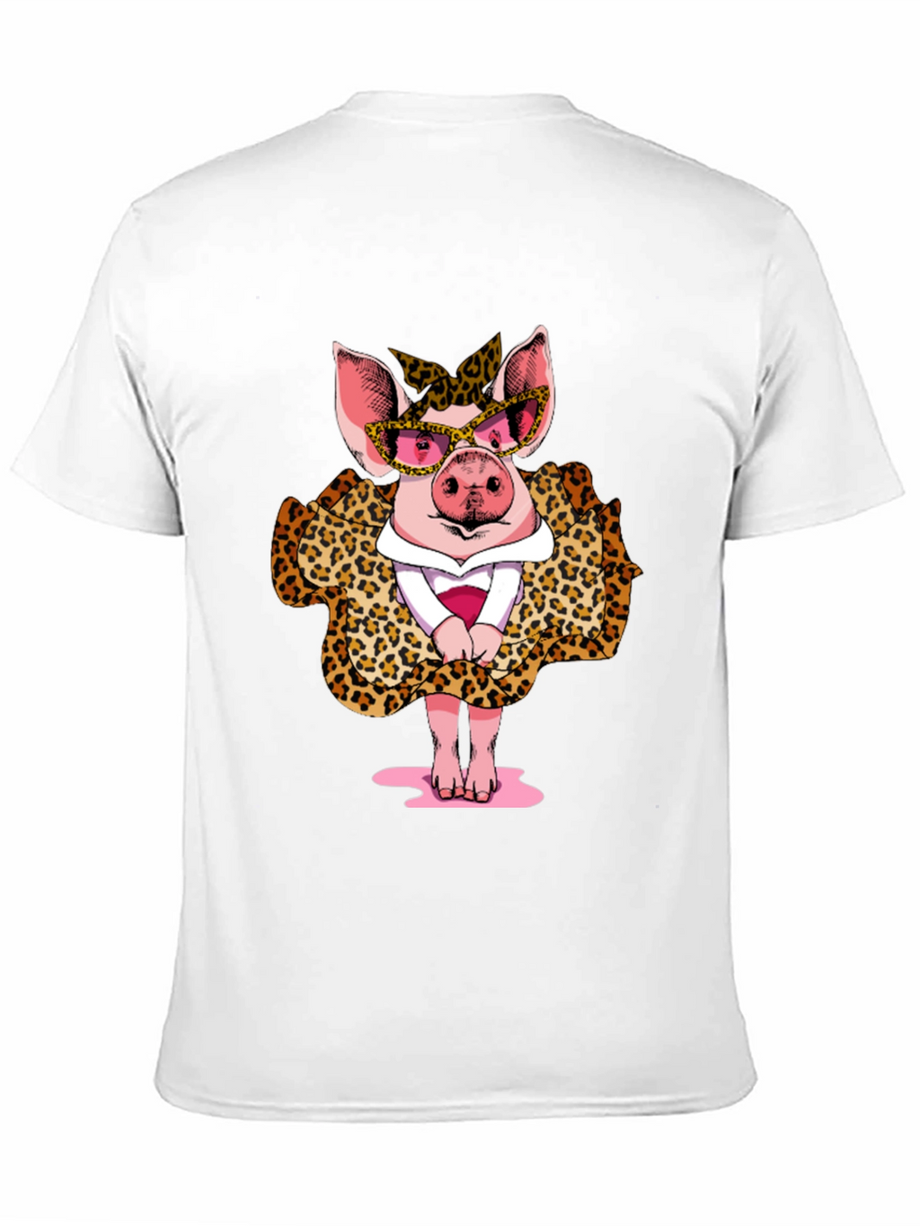 Pig in Leopard Print T-Shirt