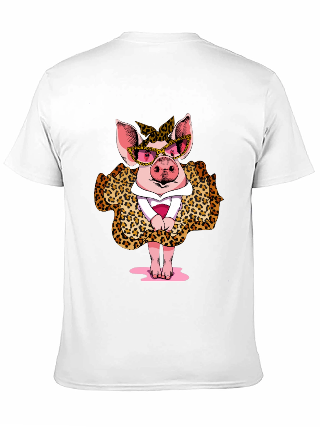 Pig in Leopard Print T-Shirt