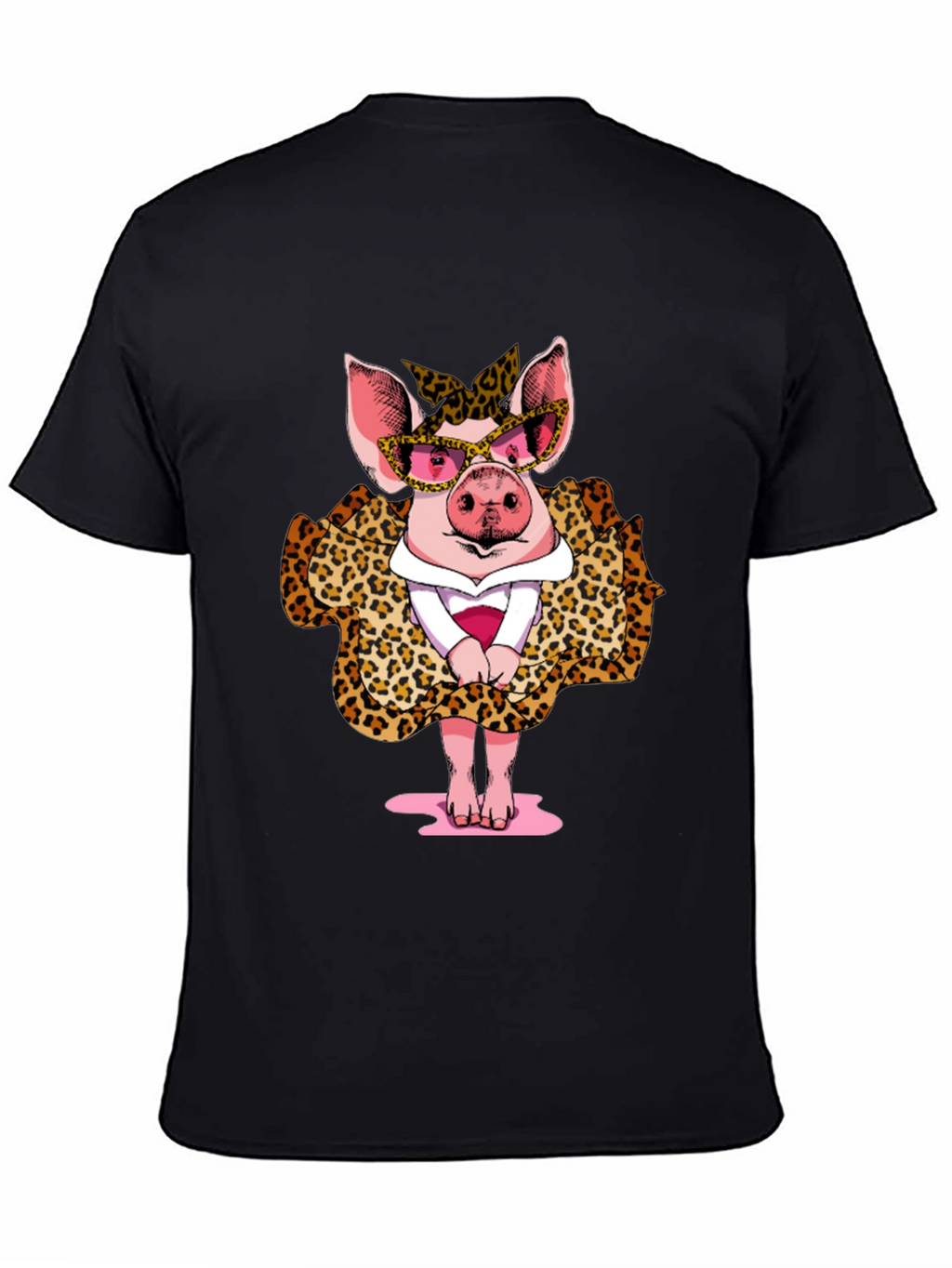 Pig in Leopard Print T-Shirt