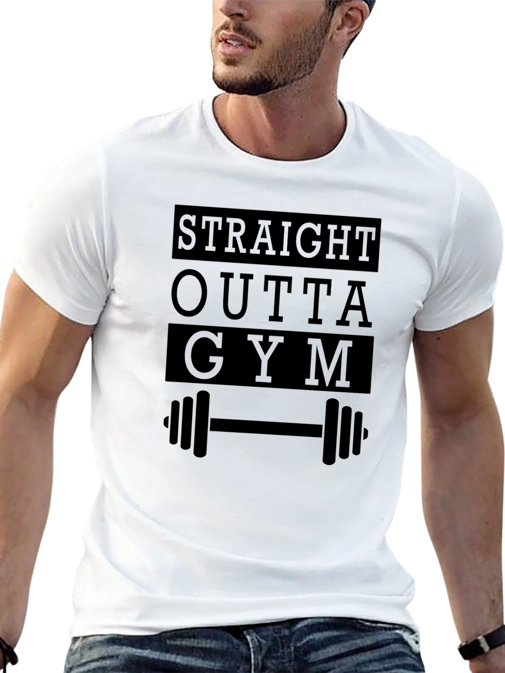 Straight Outta Gym - Mens Black Graphic Tee