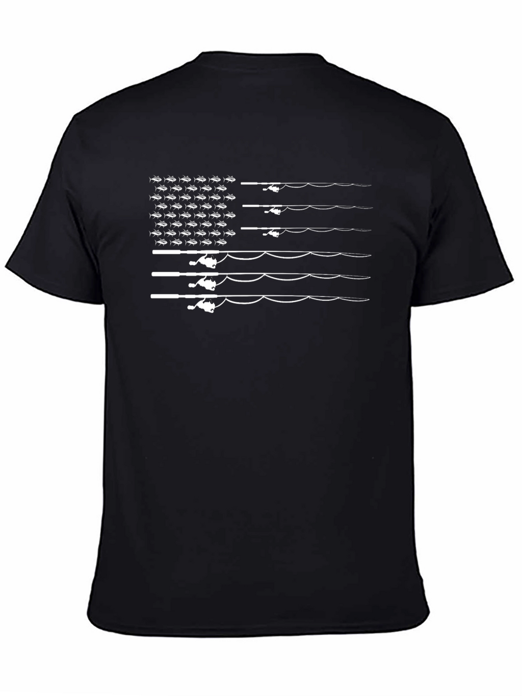 Fishing Rod American Flag Graphic Tee