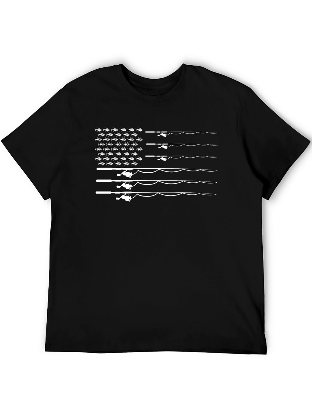 Fishing Rod American Flag Graphic Tee