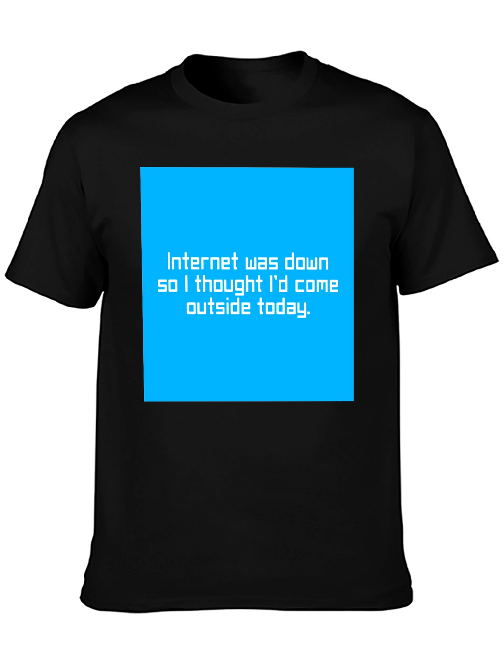 Funny Internet Down Graphic Tee - Black