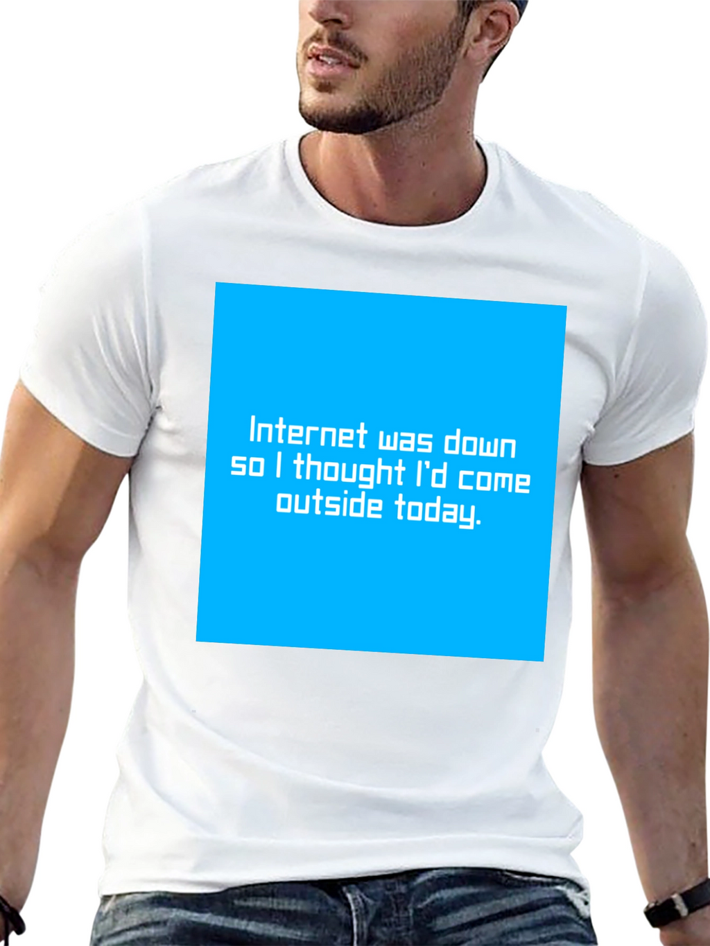 Funny Internet Down Graphic Tee - Black
