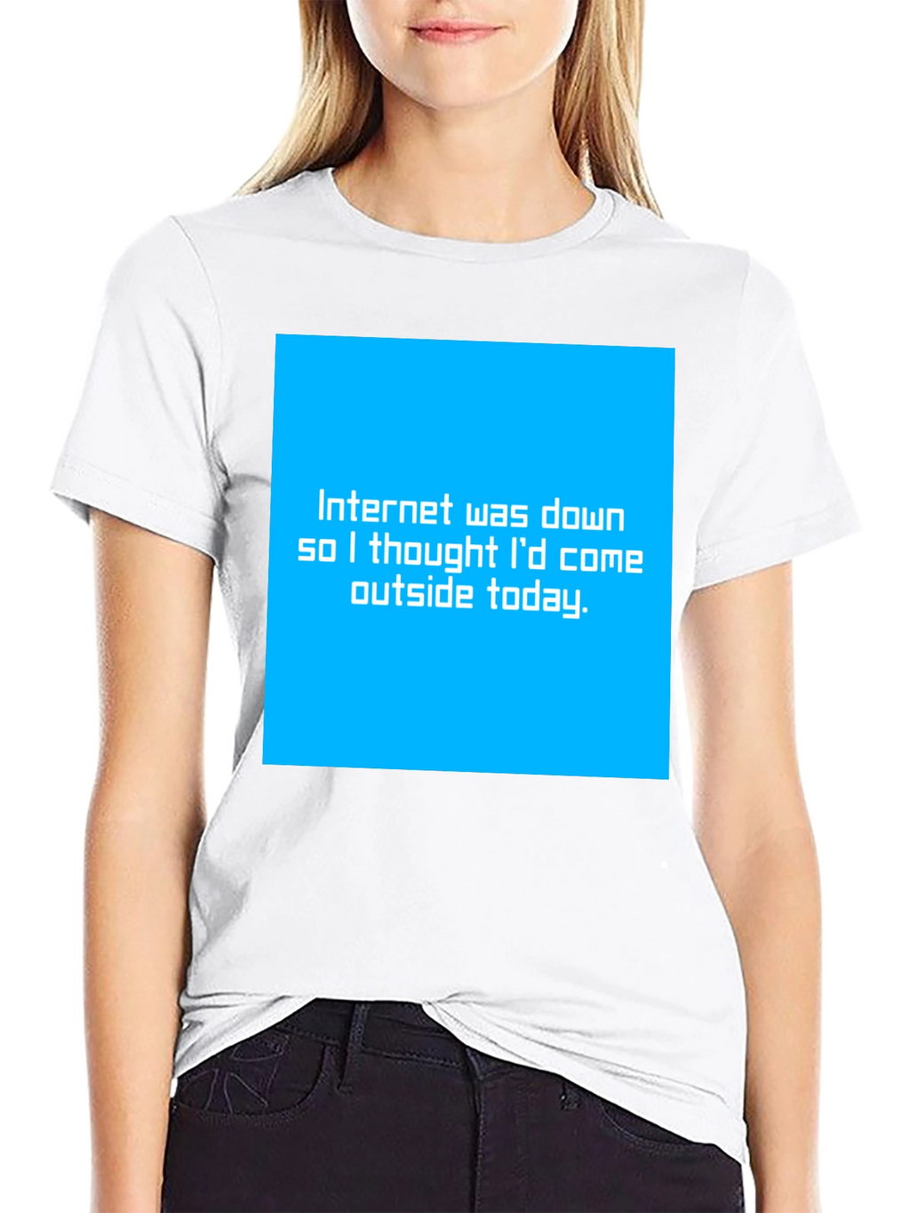 Funny Internet Down Graphic Tee - Black