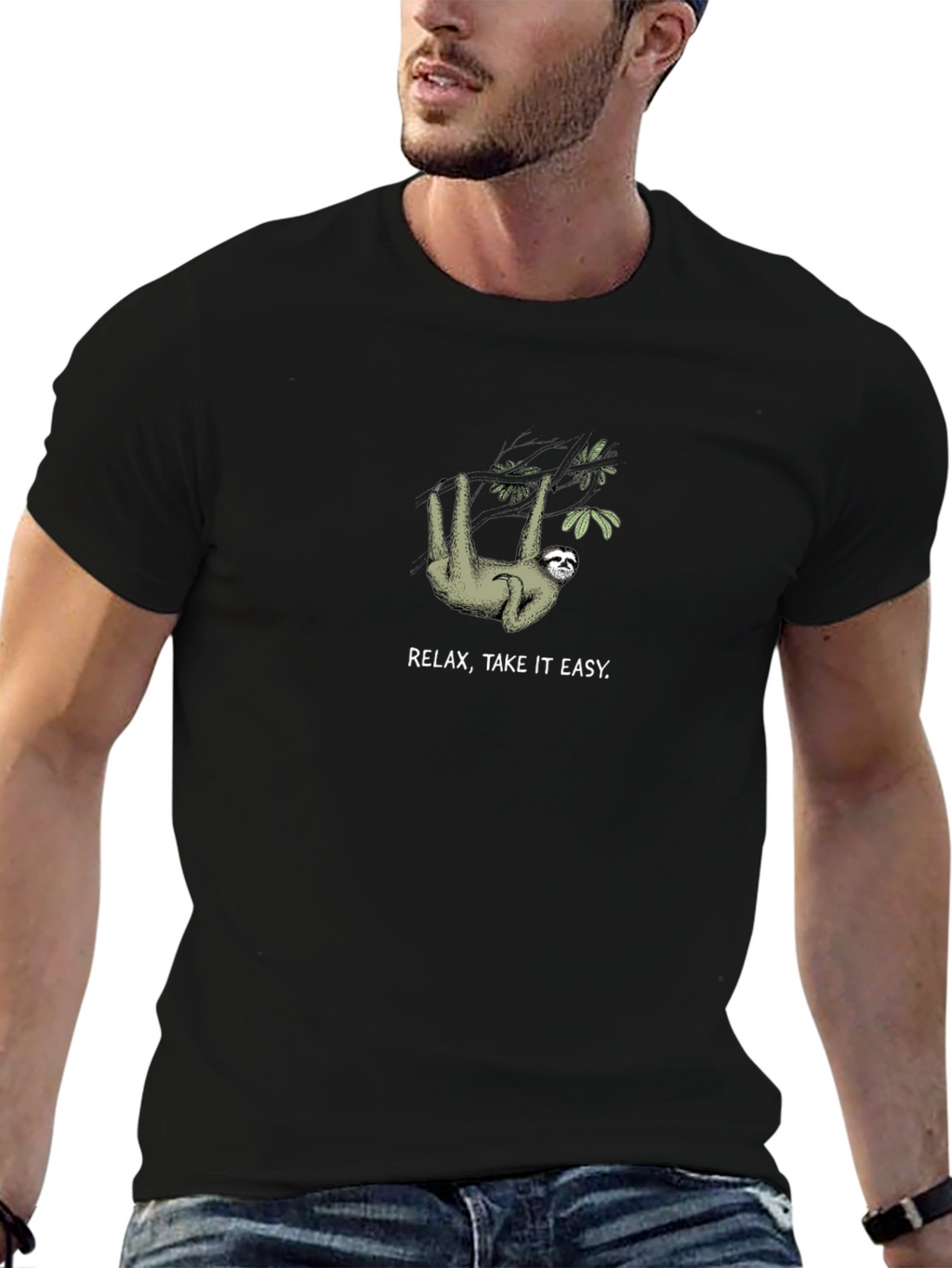 Relax Take it Easy Sloth Graphic T-Shirt
