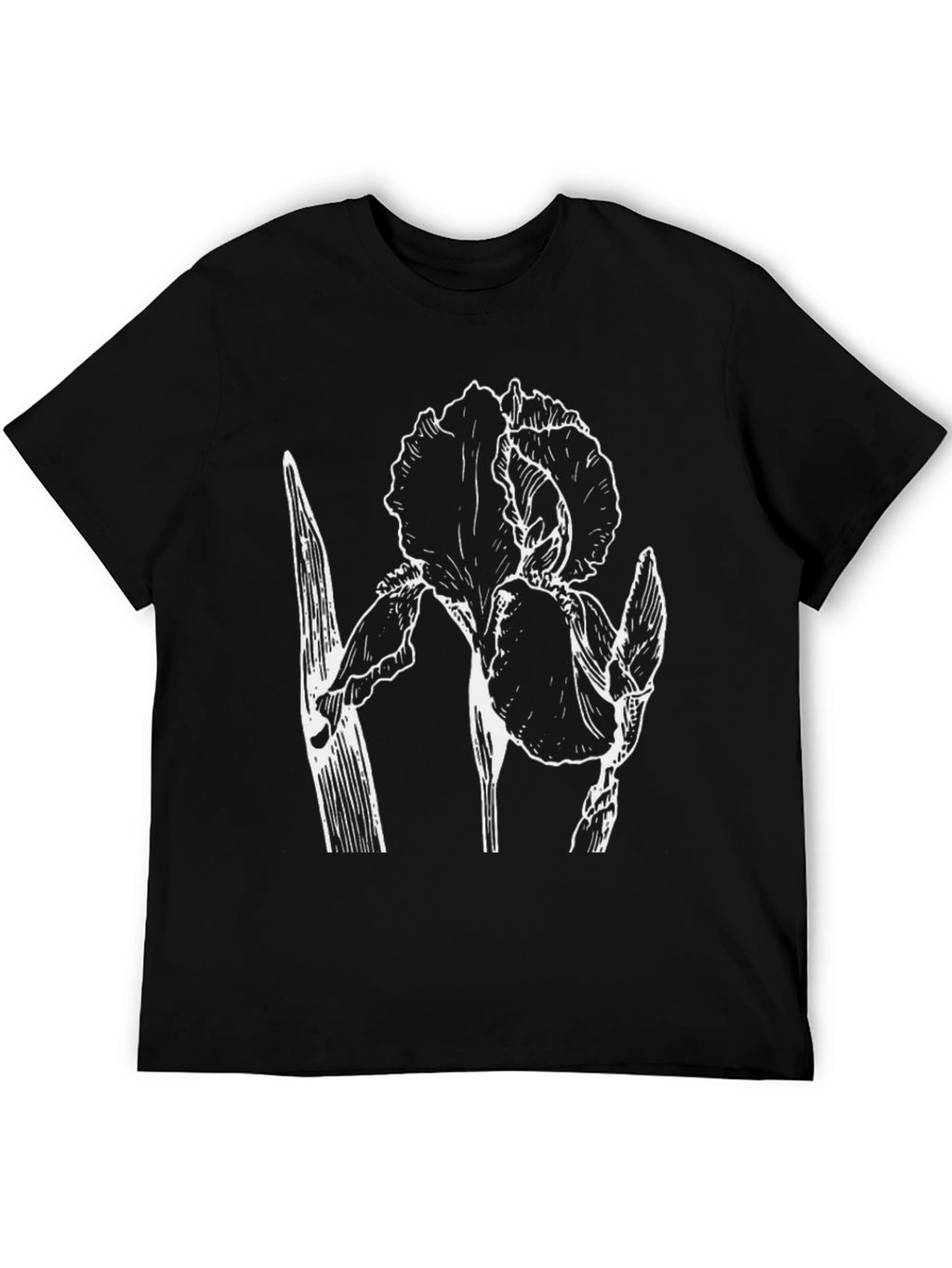 Floral Graphic Print Black Crew Neck T-Shirt