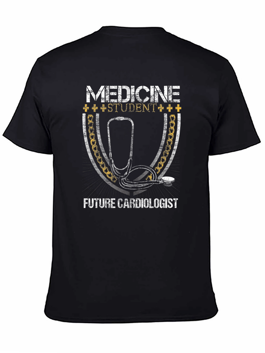 Medicine Student Future Cardiologist Black Graphic T-Shirt
