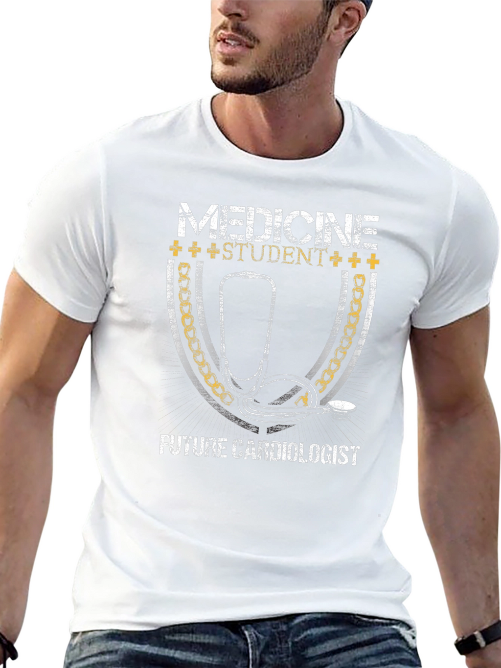 Medicine Student Future Cardiologist Black Graphic T-Shirt