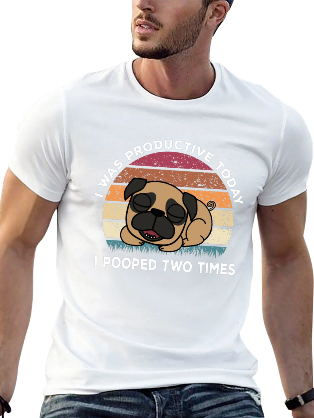 Funny Pug T-Shirt: I Was Productive Today