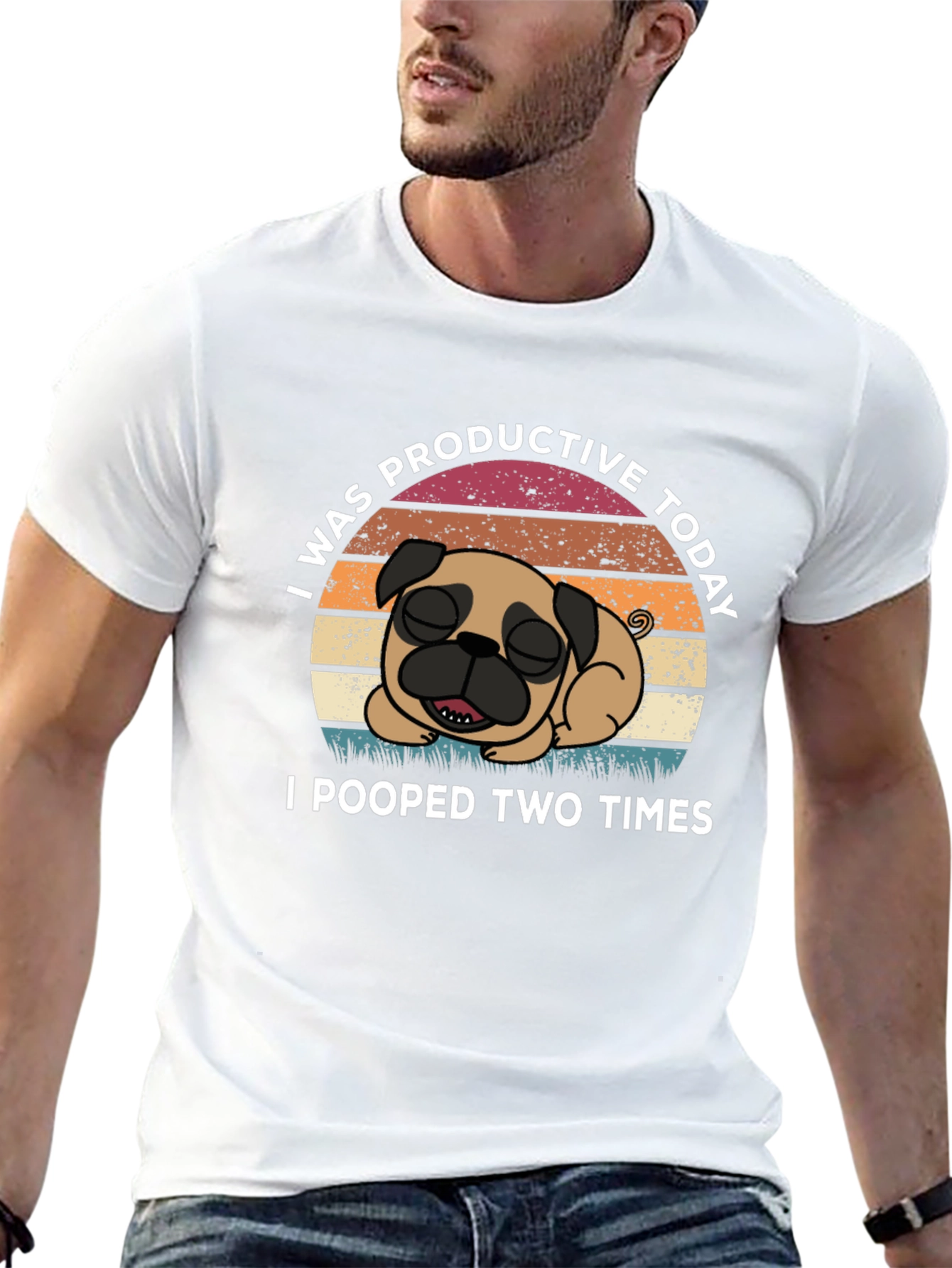 Funny Pug T-Shirt: I Was Productive Today