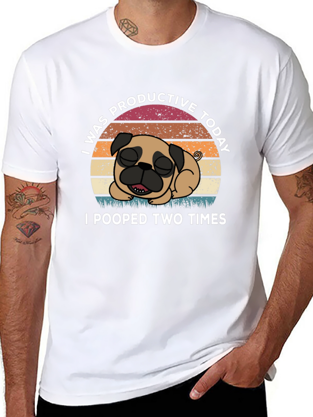 Funny Pug T-Shirt: I Was Productive Today