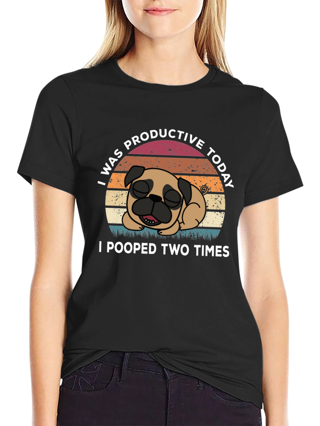 Funny Pug T-Shirt: I Was Productive Today