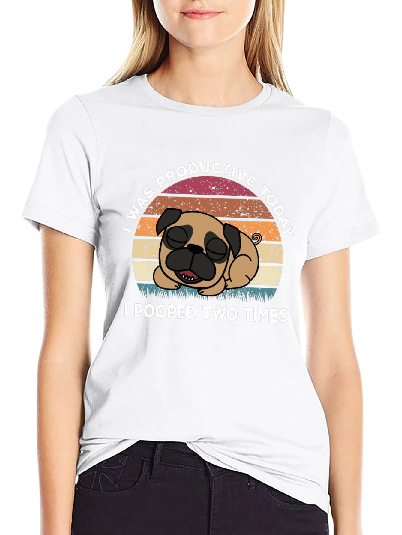 Funny Pug T-Shirt: I Was Productive Today