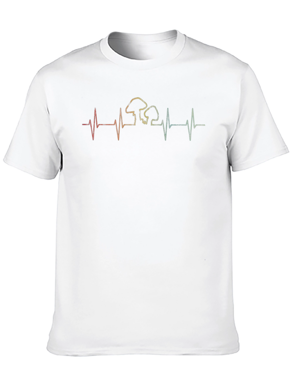 Mushroom Heartbeat Graphic Tee - Black Cotton T-Shirt