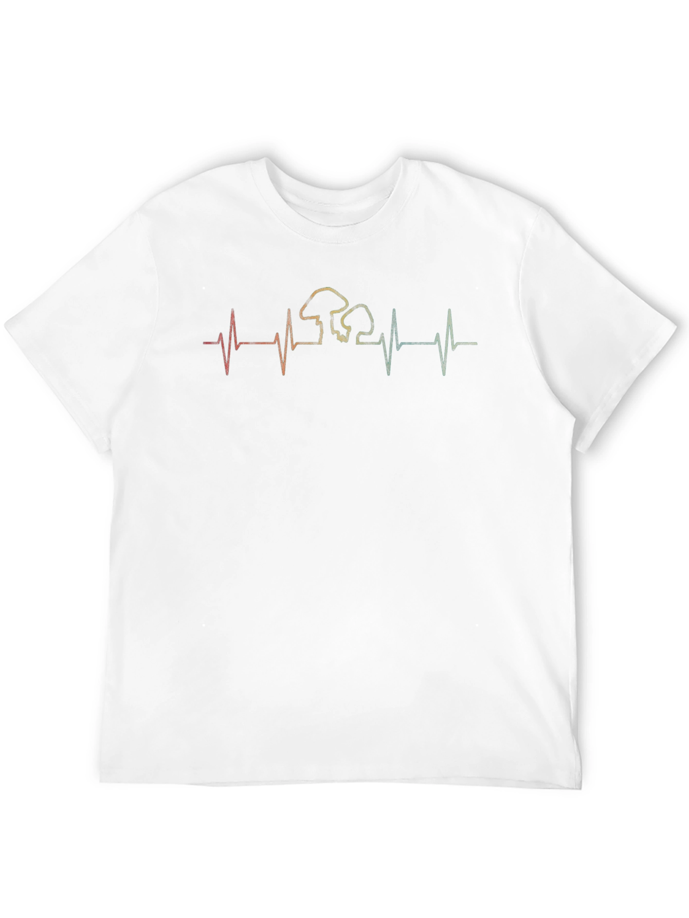 Mushroom Heartbeat Graphic Tee - Black Cotton T-Shirt