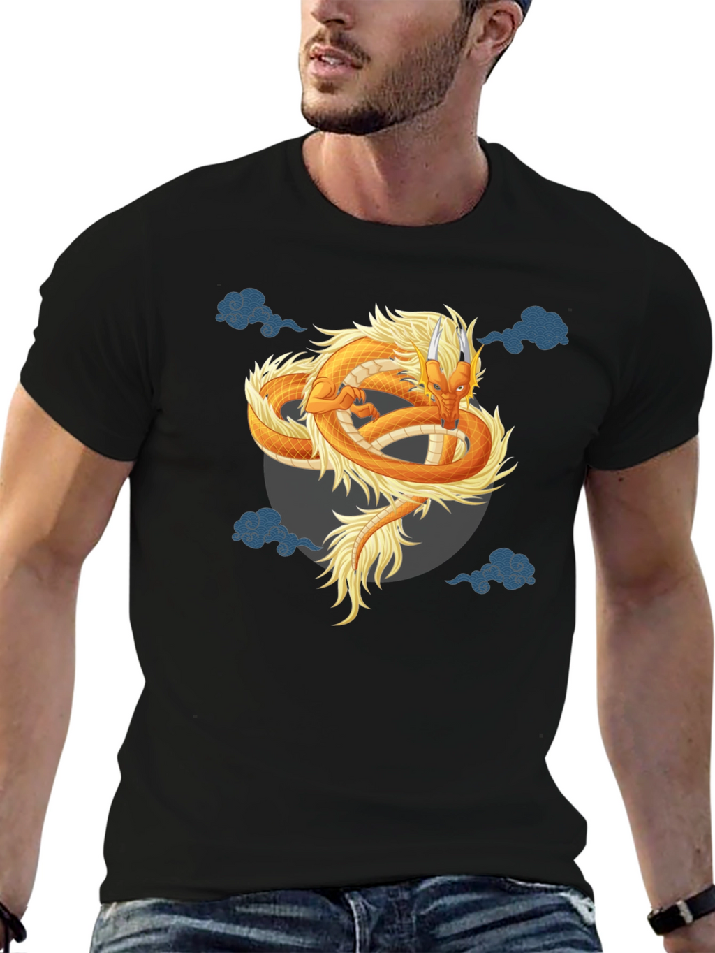 Dragon Graphic Tee - Artistic Asian Inspired Design
