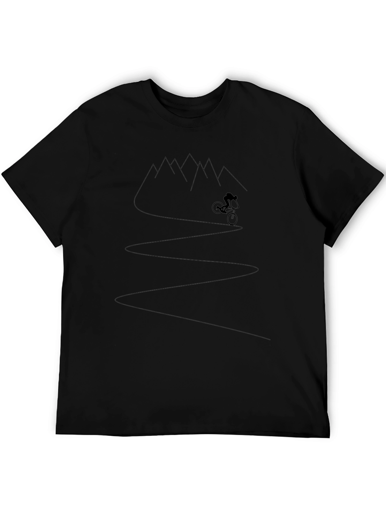 Mountain Biker Tee - Black Graphic T-Shirt