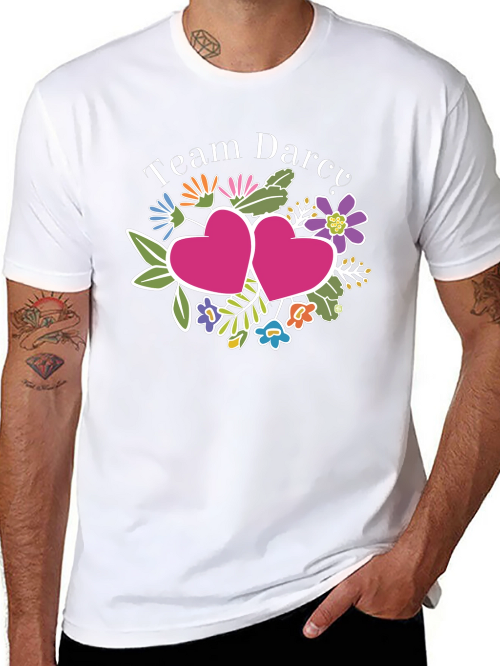 Team Darcy Floral Heart Graphic Tee