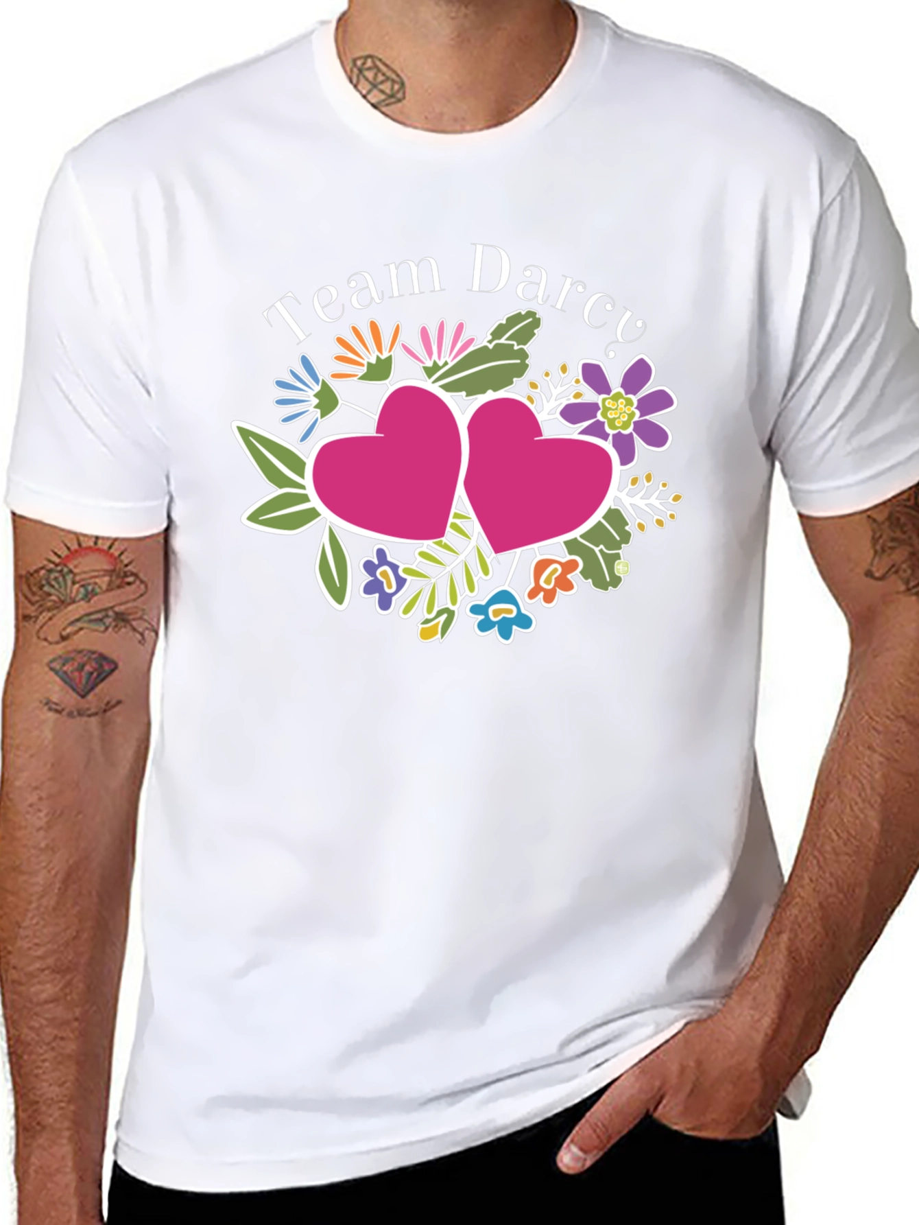 Team Darcy Floral Heart Graphic Tee