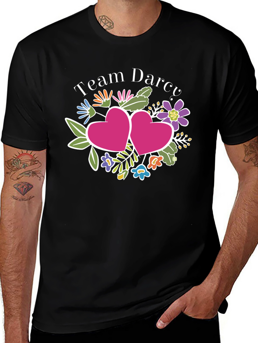 Team Darcy Floral Heart Graphic Tee