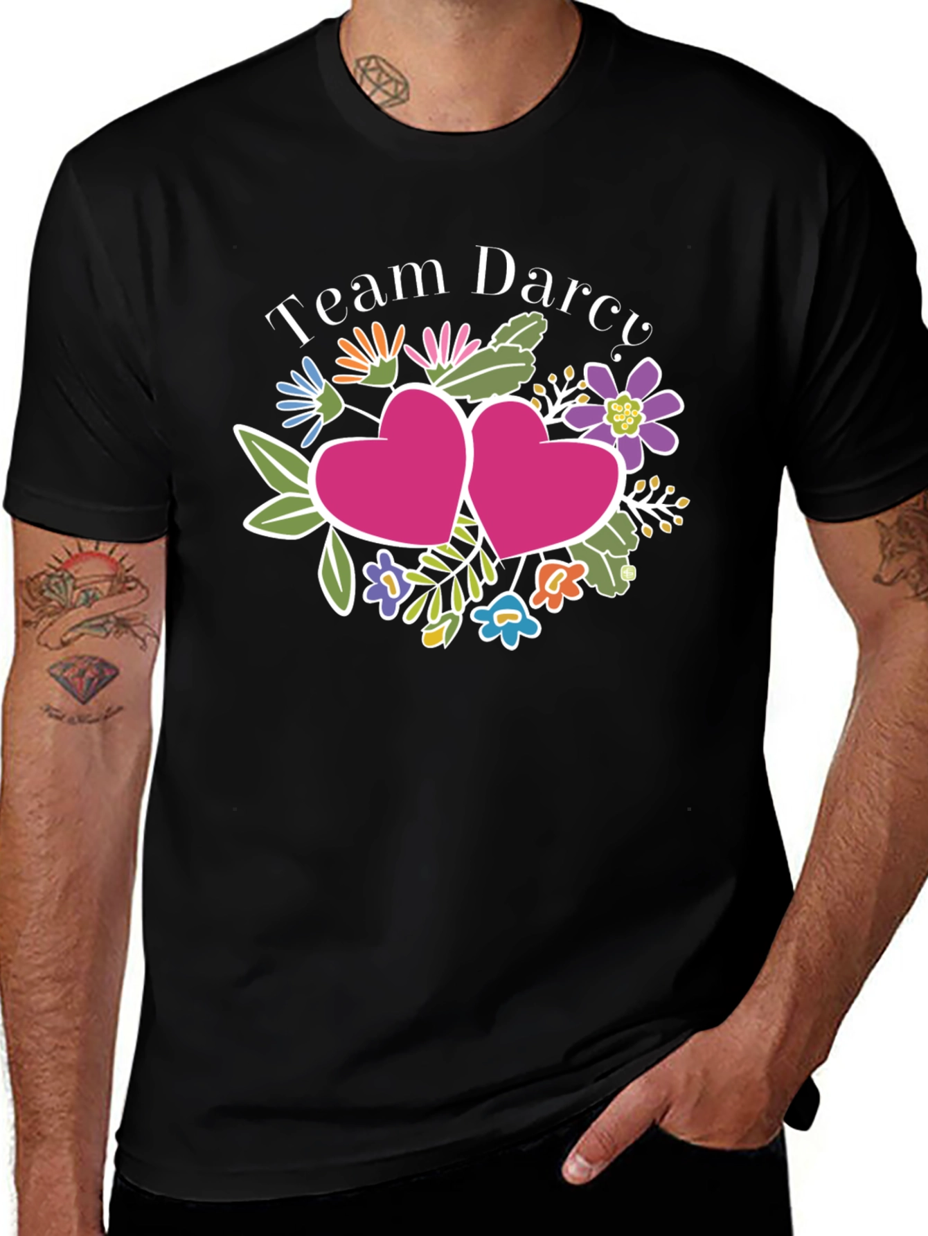 Team Darcy Floral Heart Graphic Tee