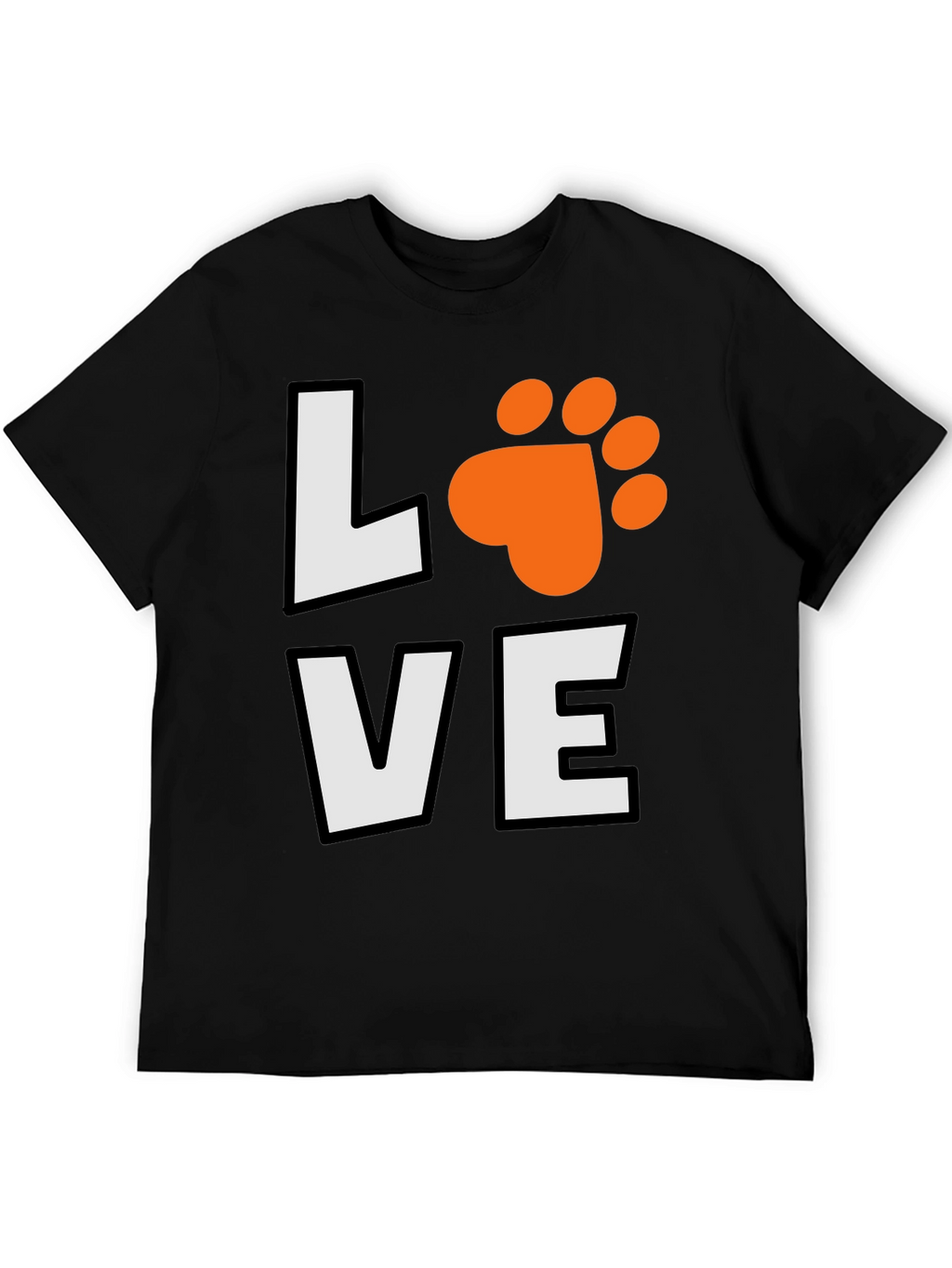 Love Paw Print Black Graphic Tee