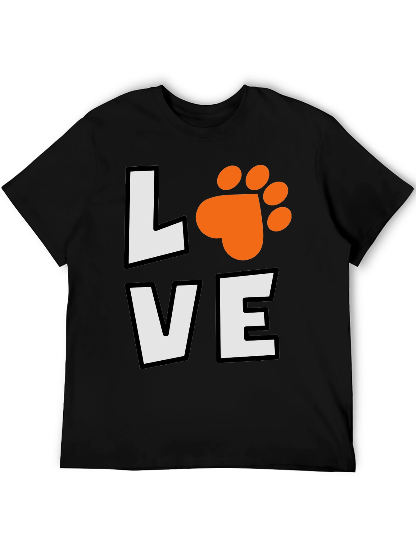 Love Paw Print Black Graphic Tee