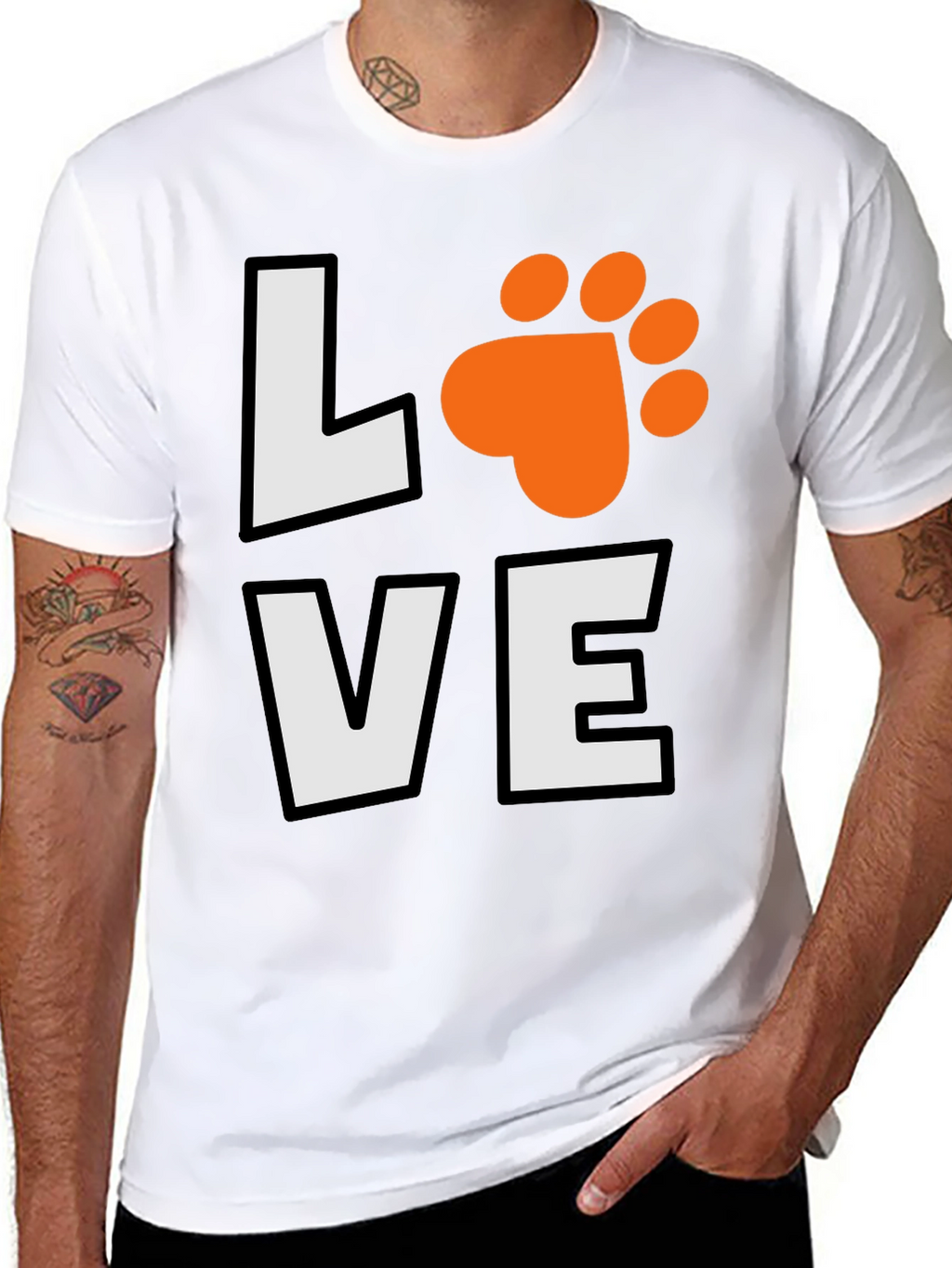 Love Paw Print Black Graphic Tee