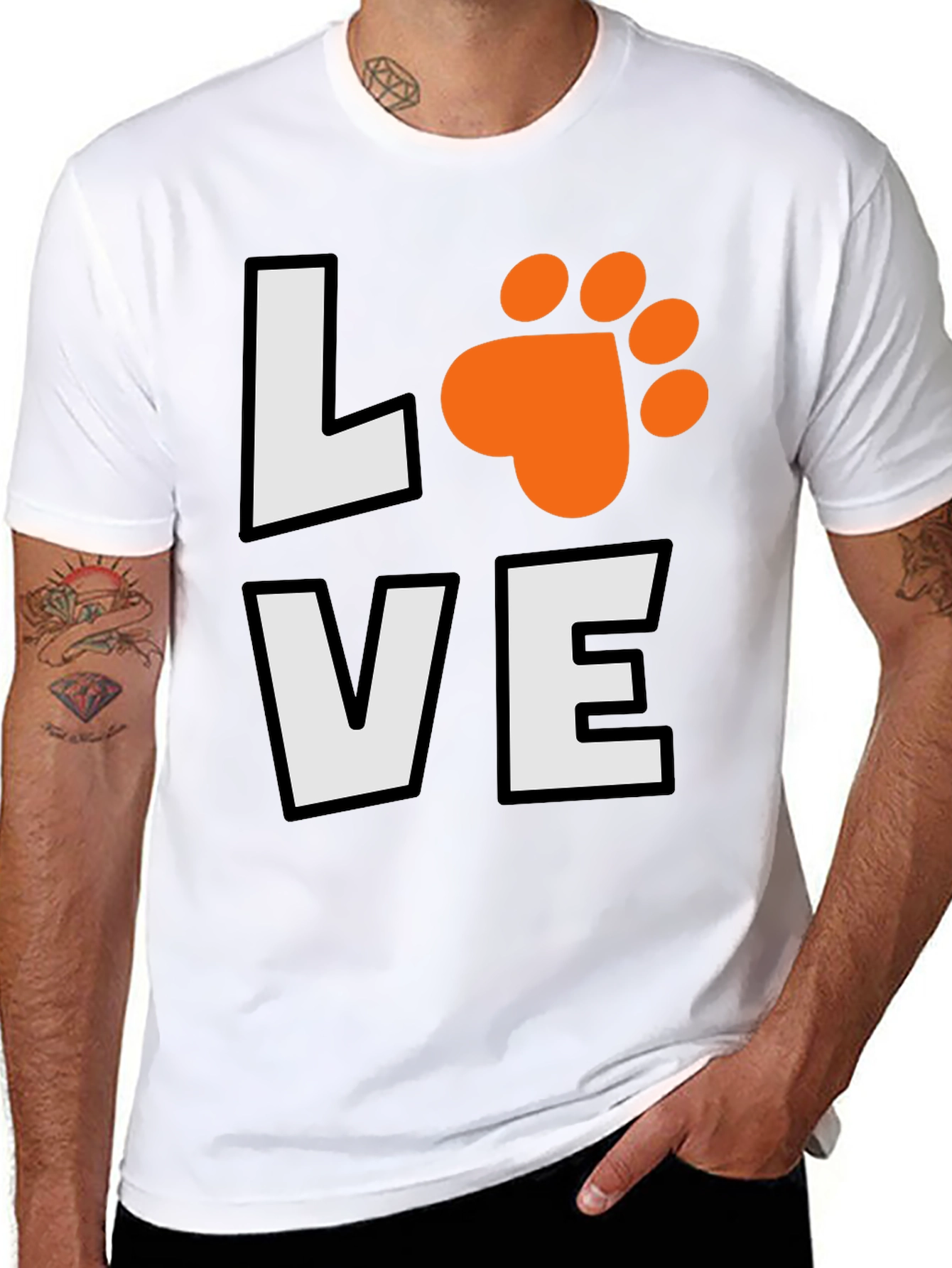 Love Paw Print Black Graphic Tee