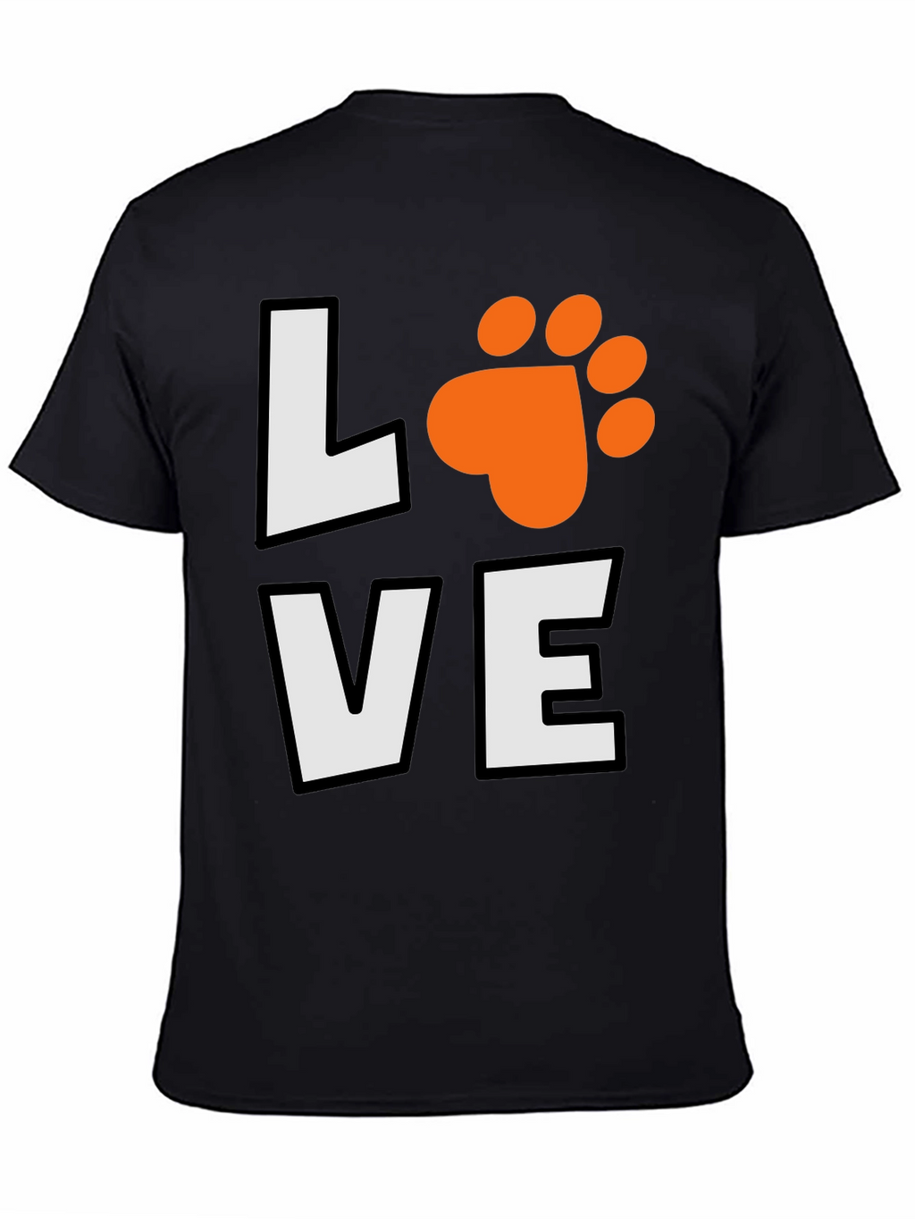Love Paw Print Black Graphic Tee