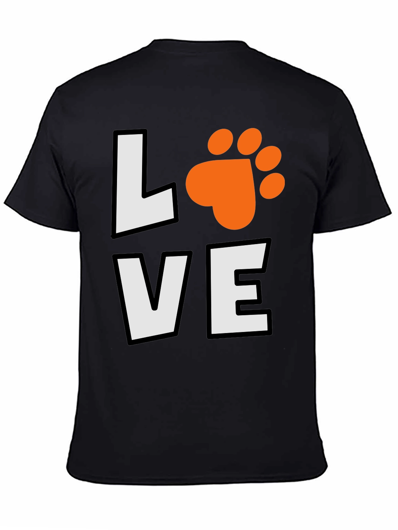 Love Paw Print Black Graphic Tee
