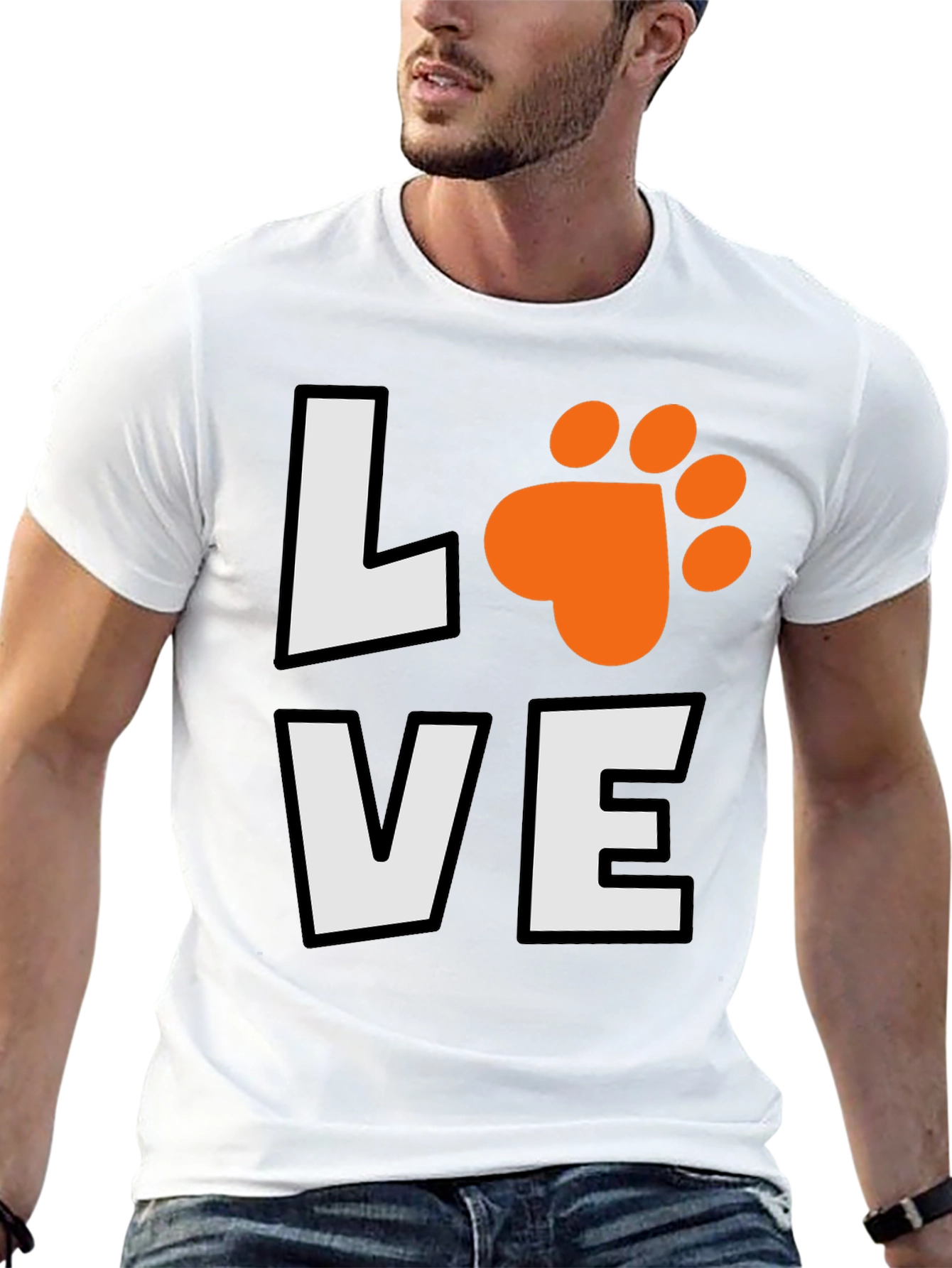 Love Paw Print Black Graphic Tee