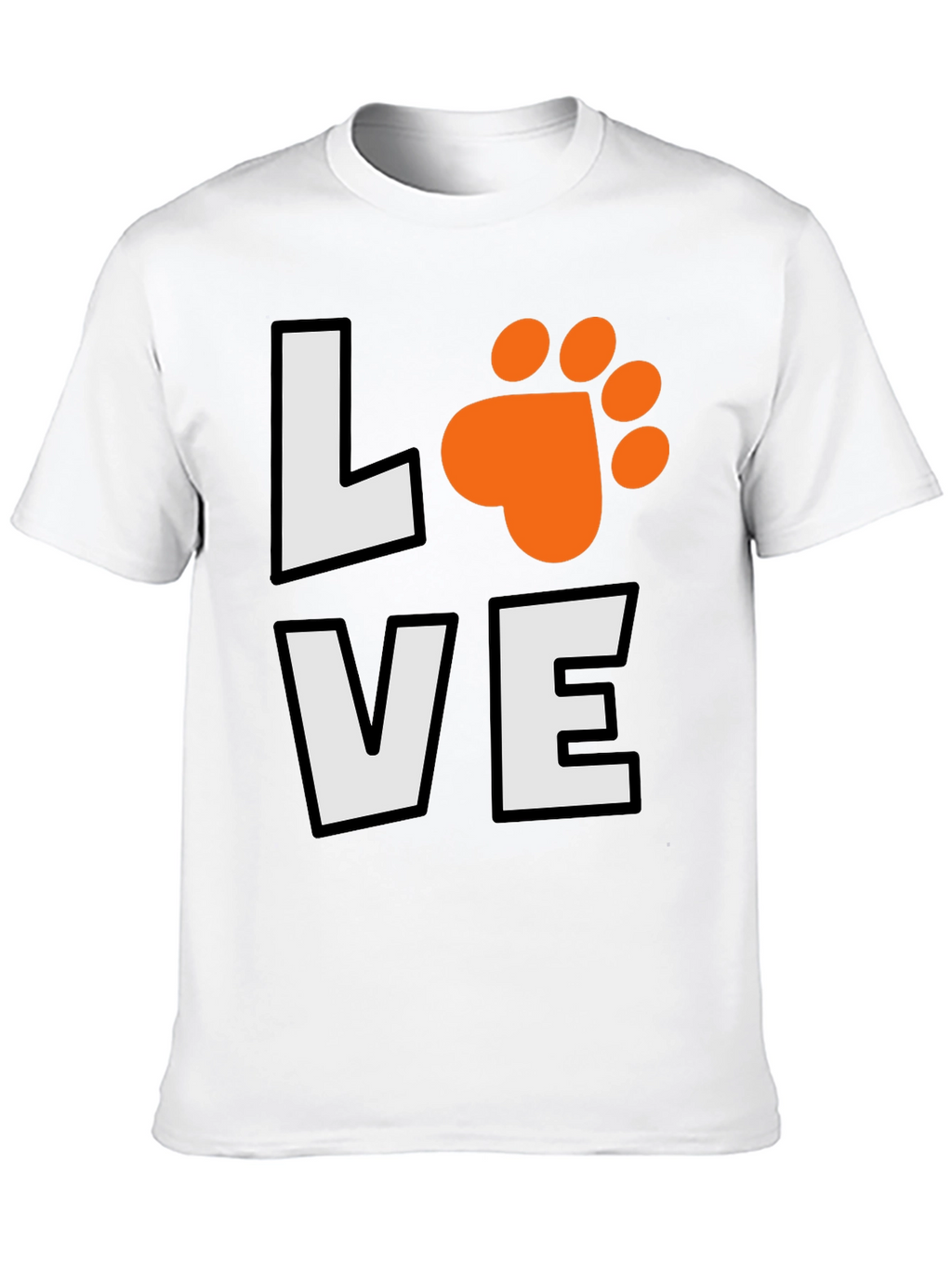 Love Paw Print Black Graphic Tee