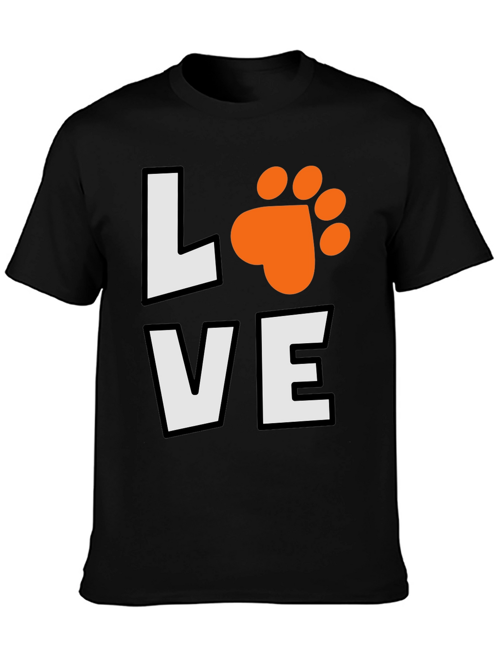 Love Paw Print Black Graphic Tee