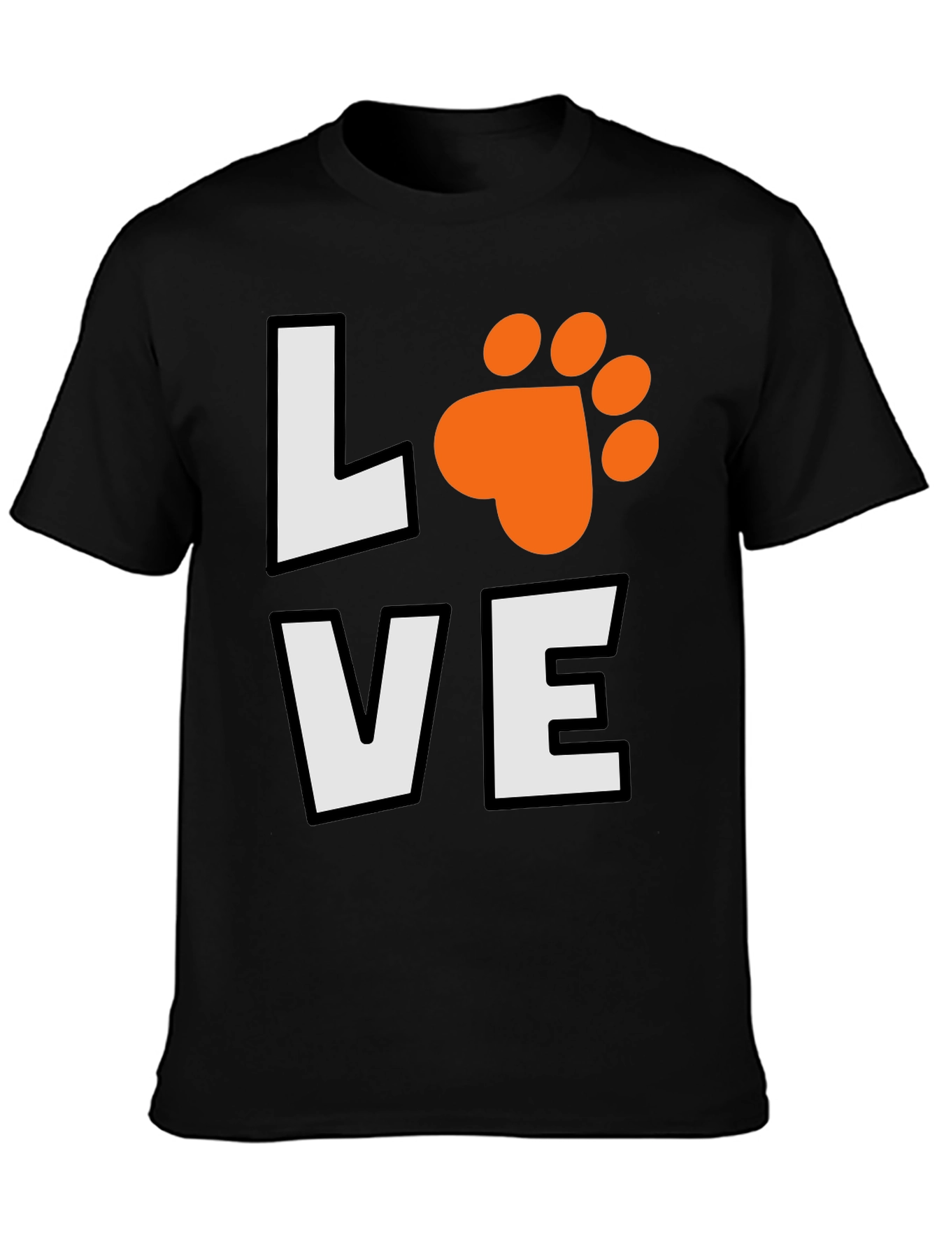 Love Paw Print Black Graphic Tee