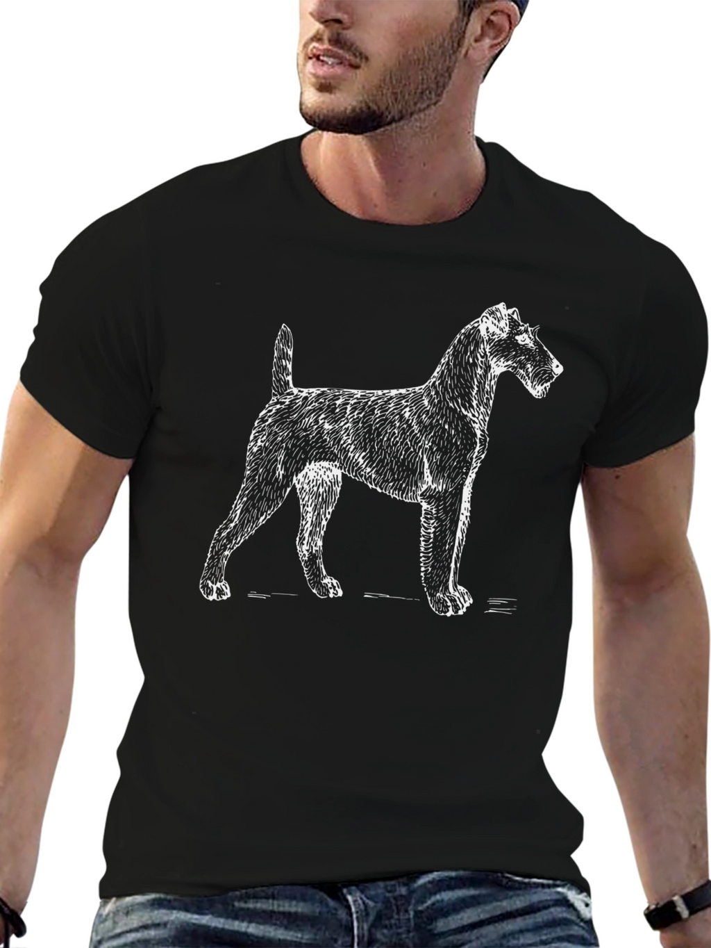 Dog Graphic Tee - Cool Mens Black T-Shirt