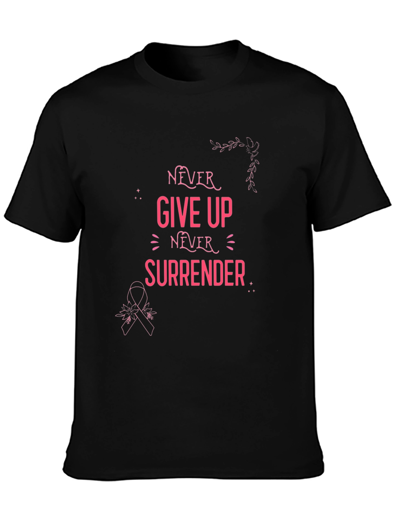 Never Give Up Breast Cancer Awareness T-Shirt