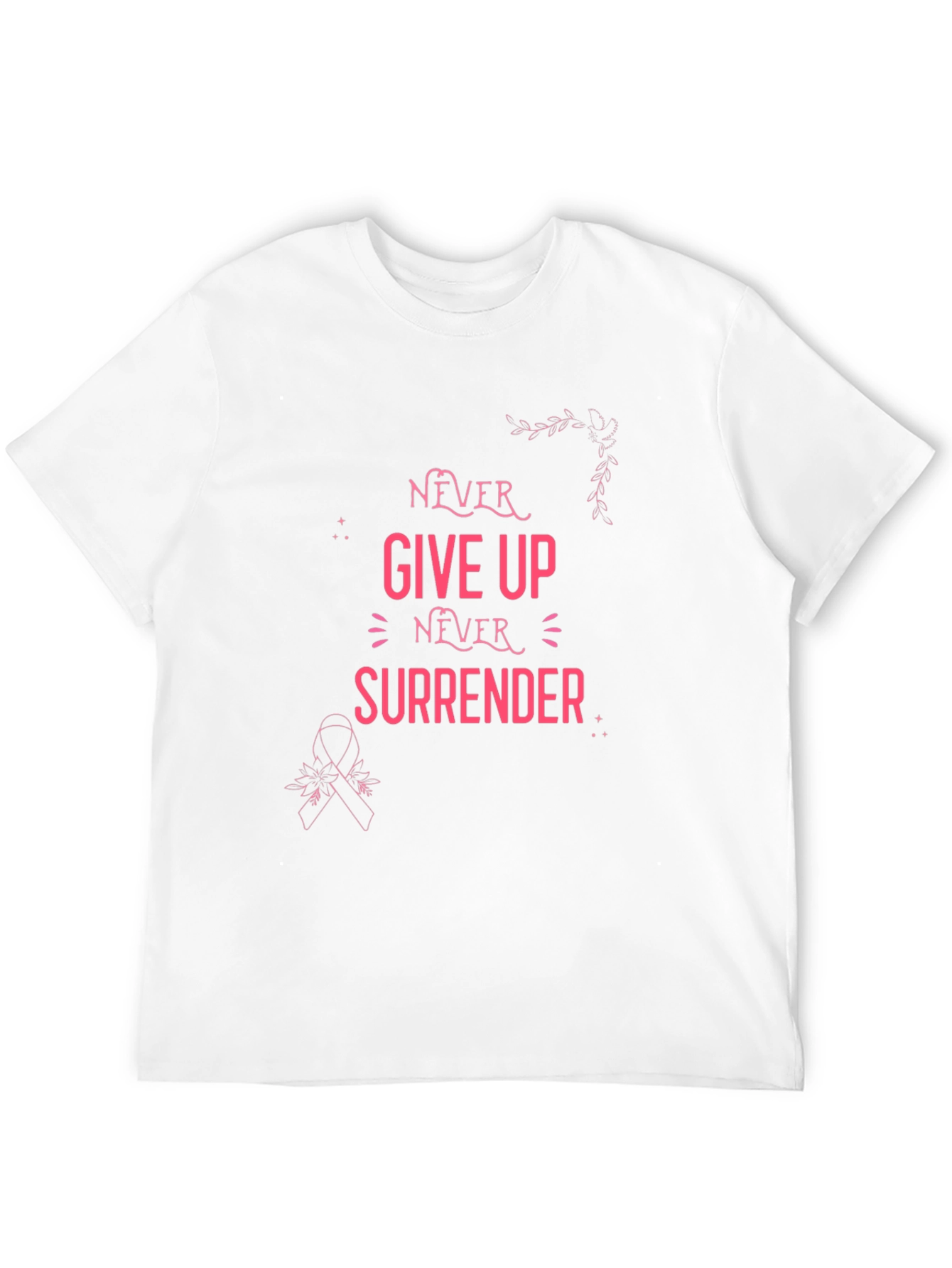 Never Give Up Breast Cancer Awareness T-Shirt