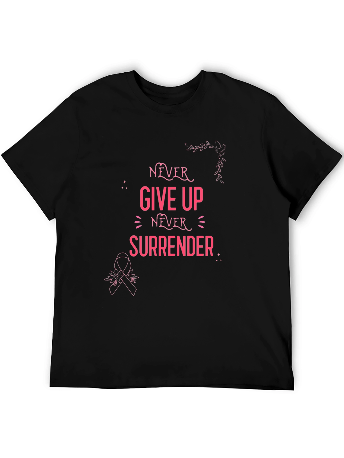 Never Give Up Breast Cancer Awareness T-Shirt