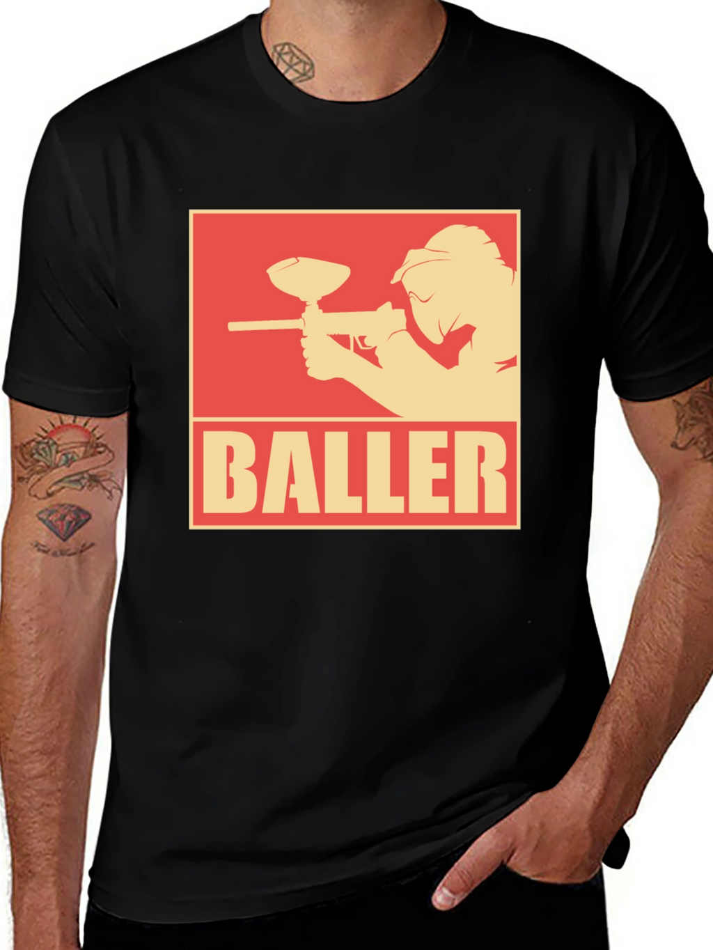 Baller Paintball T-Shirt - Black Graphic Tee