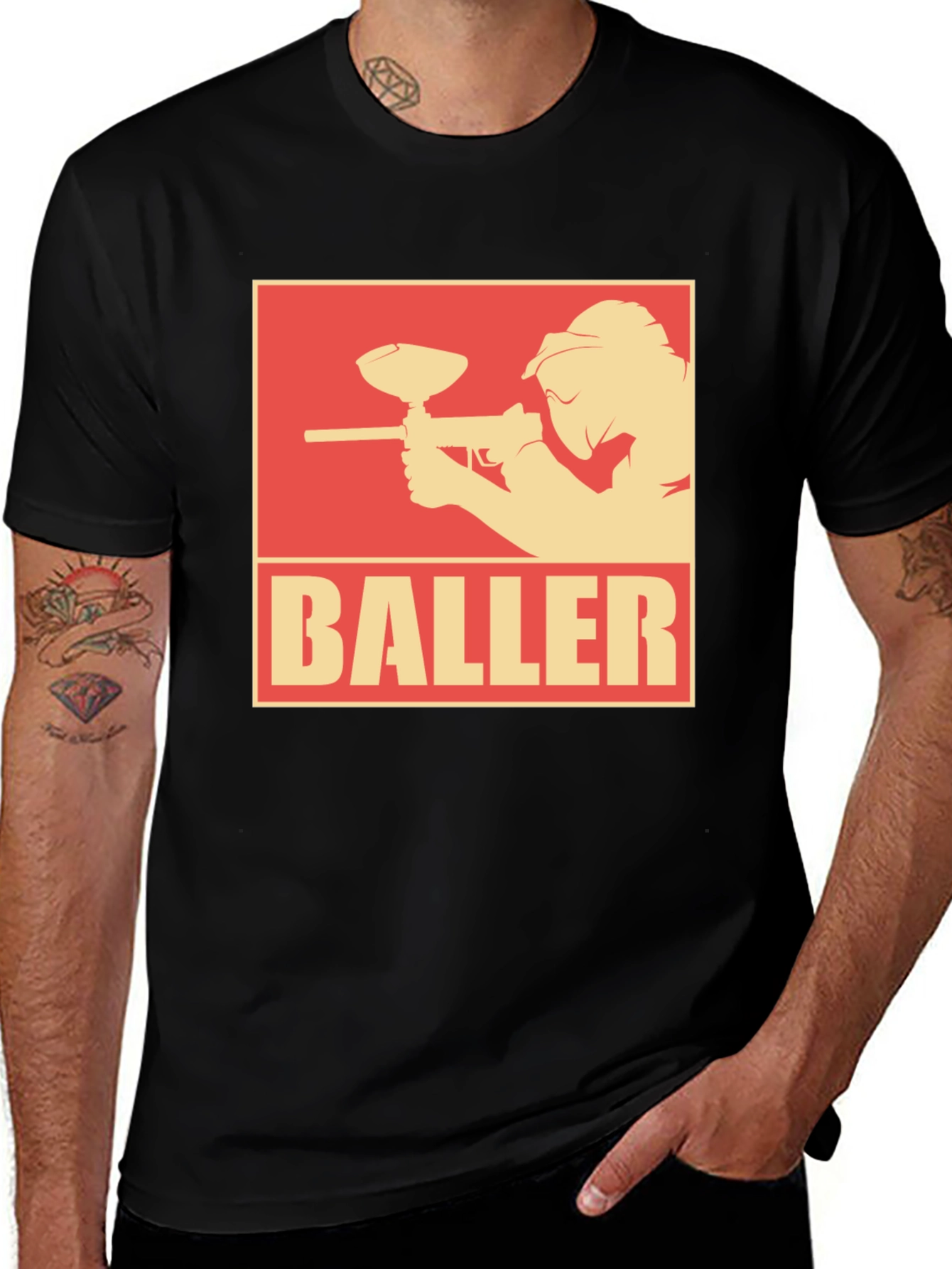 Baller Paintball T-Shirt - Black Graphic Tee