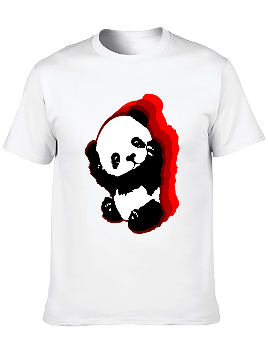 Cute Panda Graphic Tee - Soft Black Cotton T-Shirt