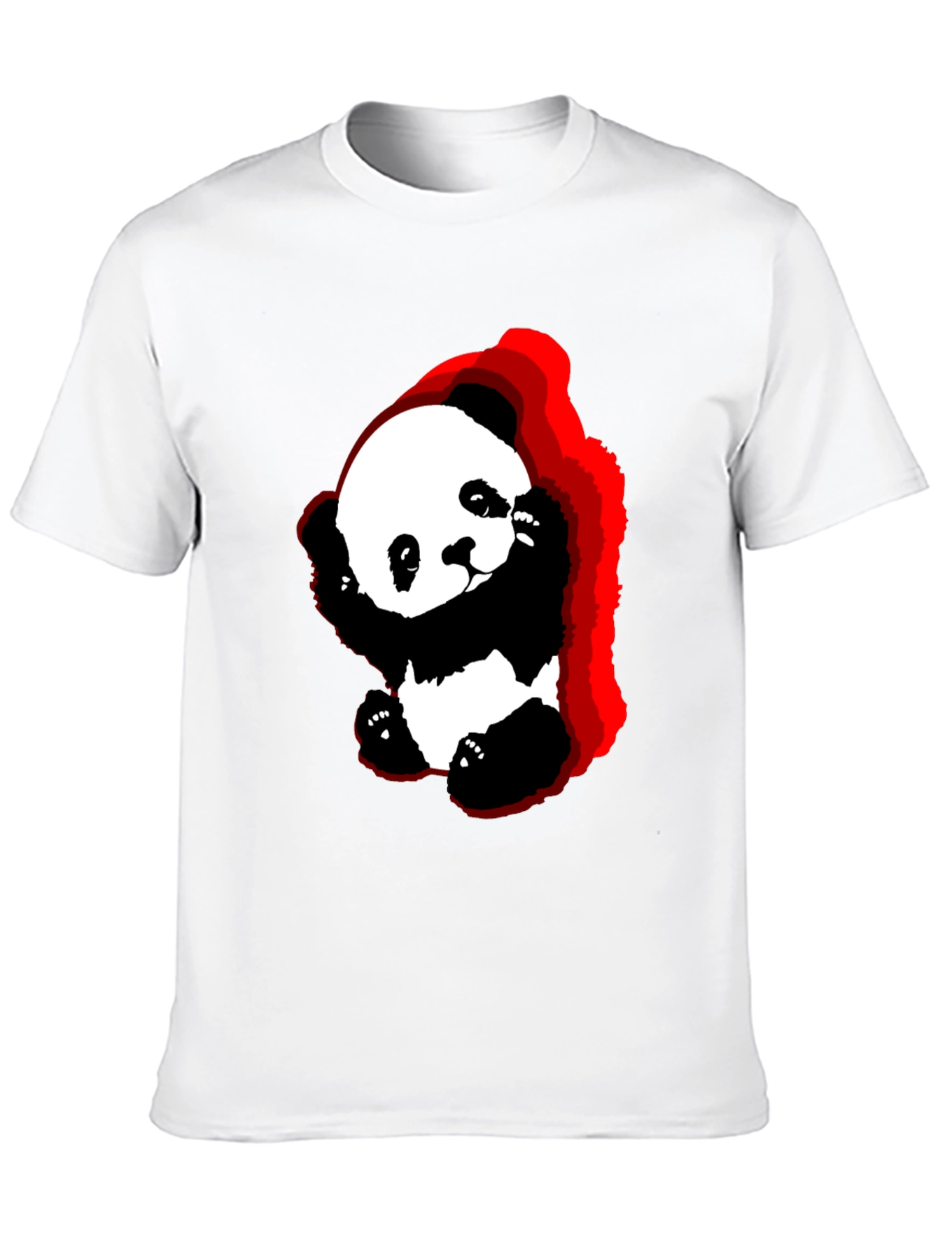Cute Panda Graphic Tee - Soft Black Cotton T-Shirt