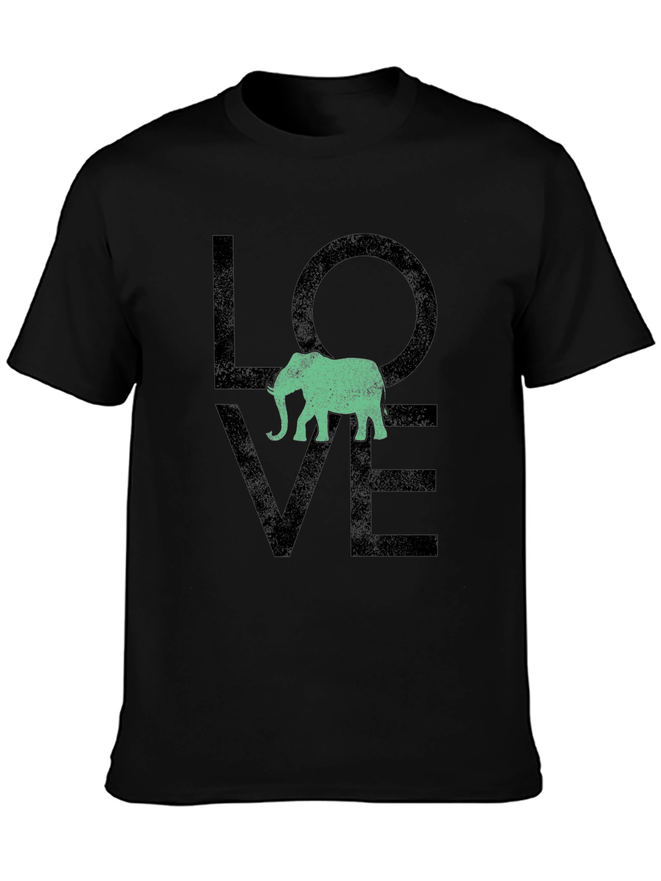 Love Elephant Graphic Tee - Black