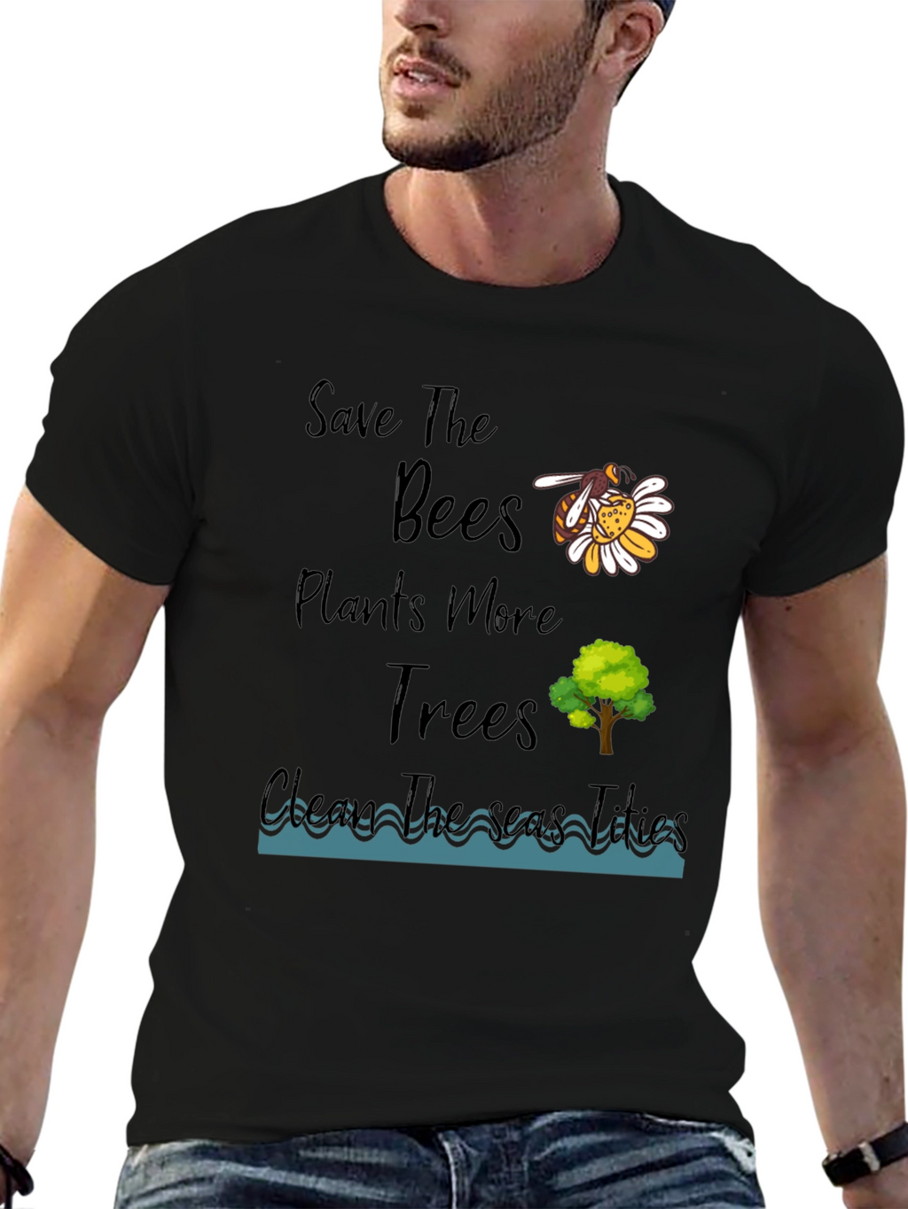 Eco-Friendly Graphic Tee - Save the Bees
