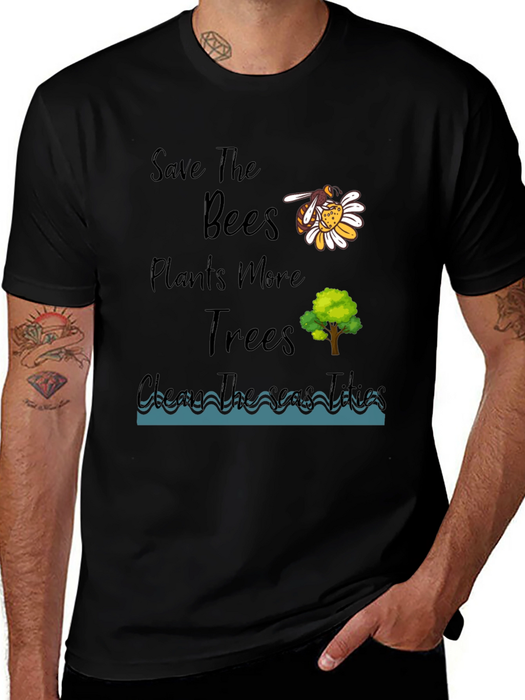 Eco-Friendly Graphic Tee - Save the Bees