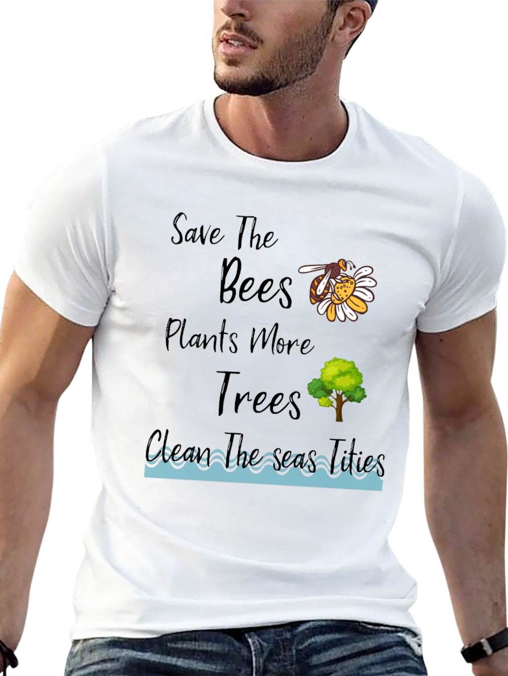 Eco-Friendly Graphic Tee - Save the Bees