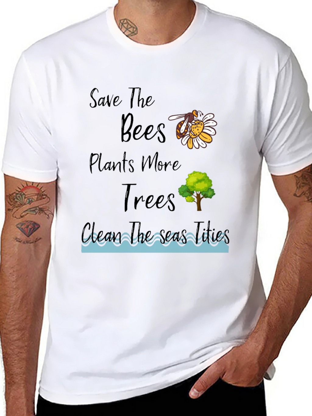 Eco-Friendly Graphic Tee - Save the Bees